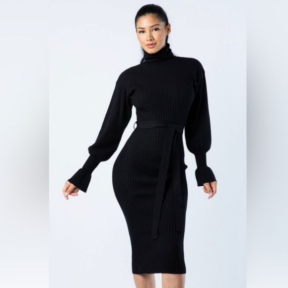 Hera Collection Dresses & Skirts - NWT HERA COLLECTION GREY RIBBED TURTLENECK SWEATER DRESS